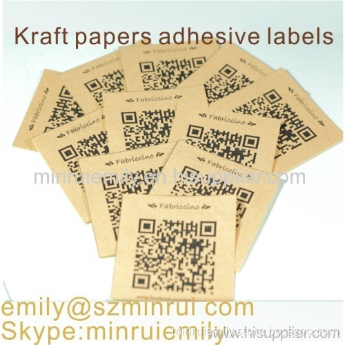 Custom Kraft Adhesive Labels With Barcode Or Qr Code,kraft Qr Code Labels